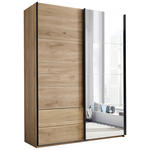 SCHWEBETÜRENSCHRANK  in Eichefarben  - Eichefarben/Schwarz, MODERN, Glas/Holzwerkstoff (170/225,5/60cm) - Xora