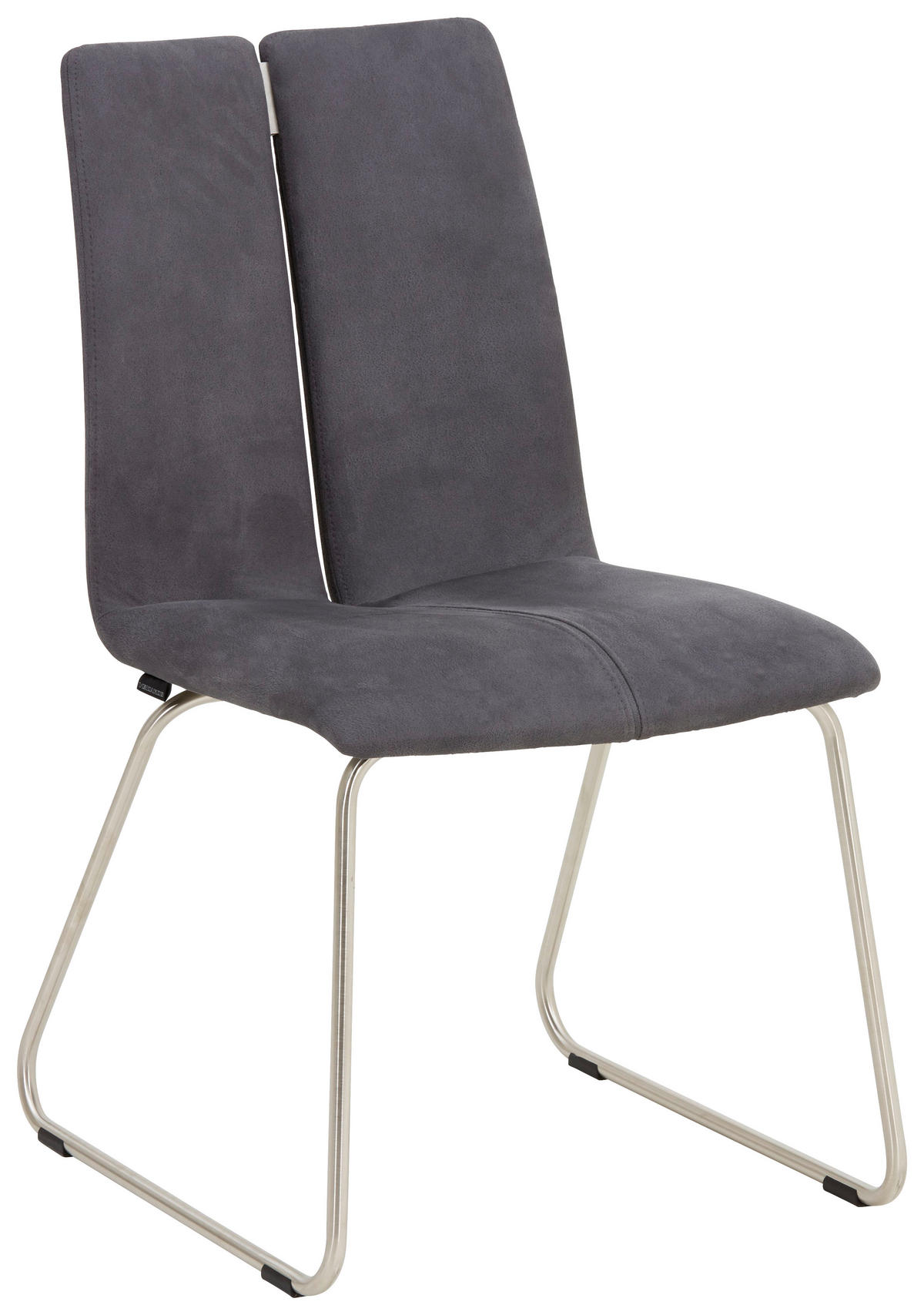 STUHL  Lederauswahl, Stoffauswahl, Typenauswahl Lederlook  - Edelstahlfarben/Grau, Design, Textil/Metall (48/91/62cm) - Venjakob