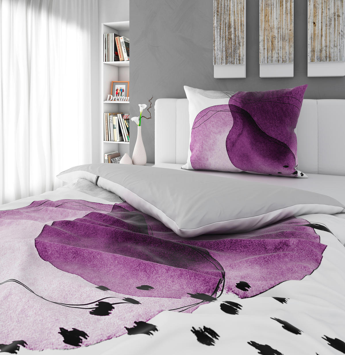POSTELJINA SA DVA LICA MAGIC 140/200 cm saten lila  - lila, Trendi, tekstil (140/200cm) - Esposa