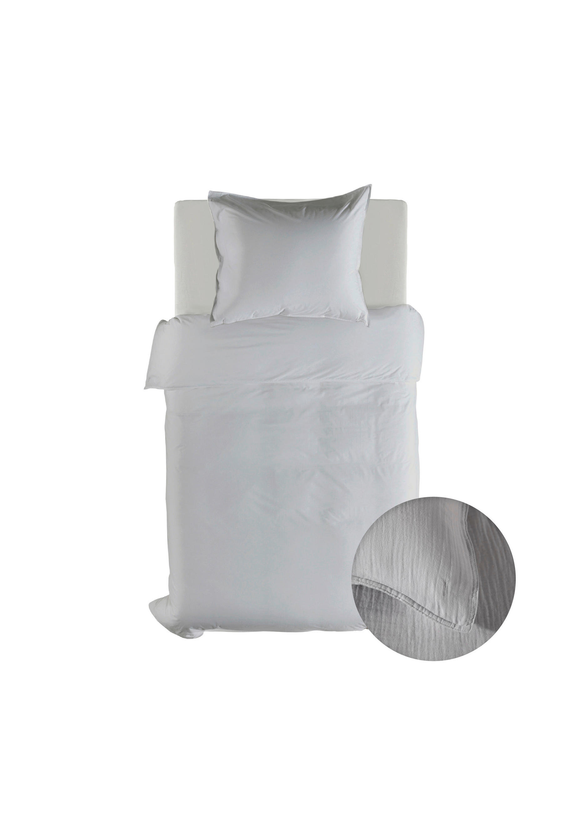BETTWÄSCHE 2-teilig Suite-Guadeloupe Renforcé 135/200 cm  - Hellgrau, Basics, Textil (135/200cm)