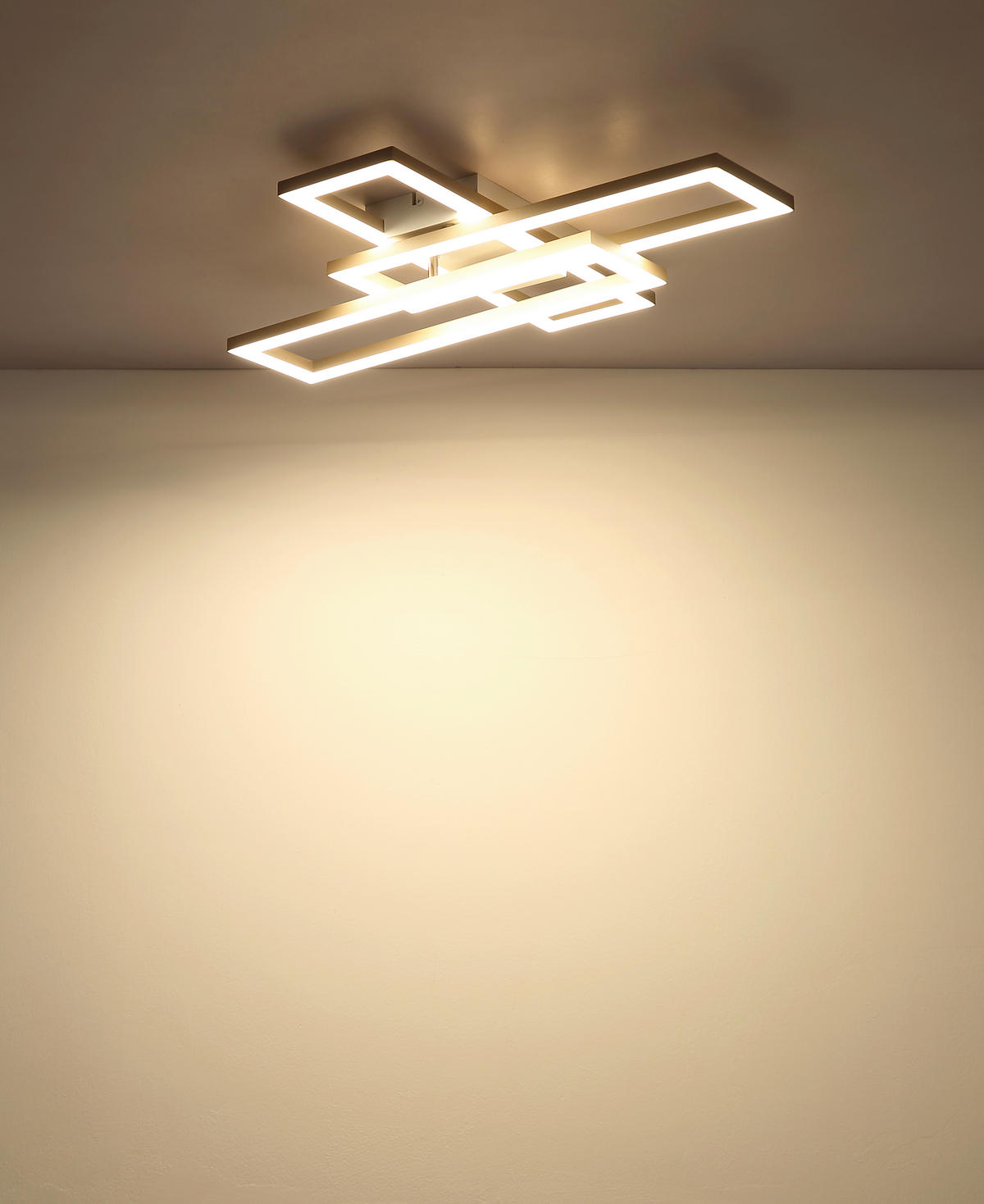 LED-DECKENLEUCHTE WILTON 55/40/7,5 cm  - Sandfarben/Weiß, Design, Kunststoff (55/40/7,5cm) - Globo