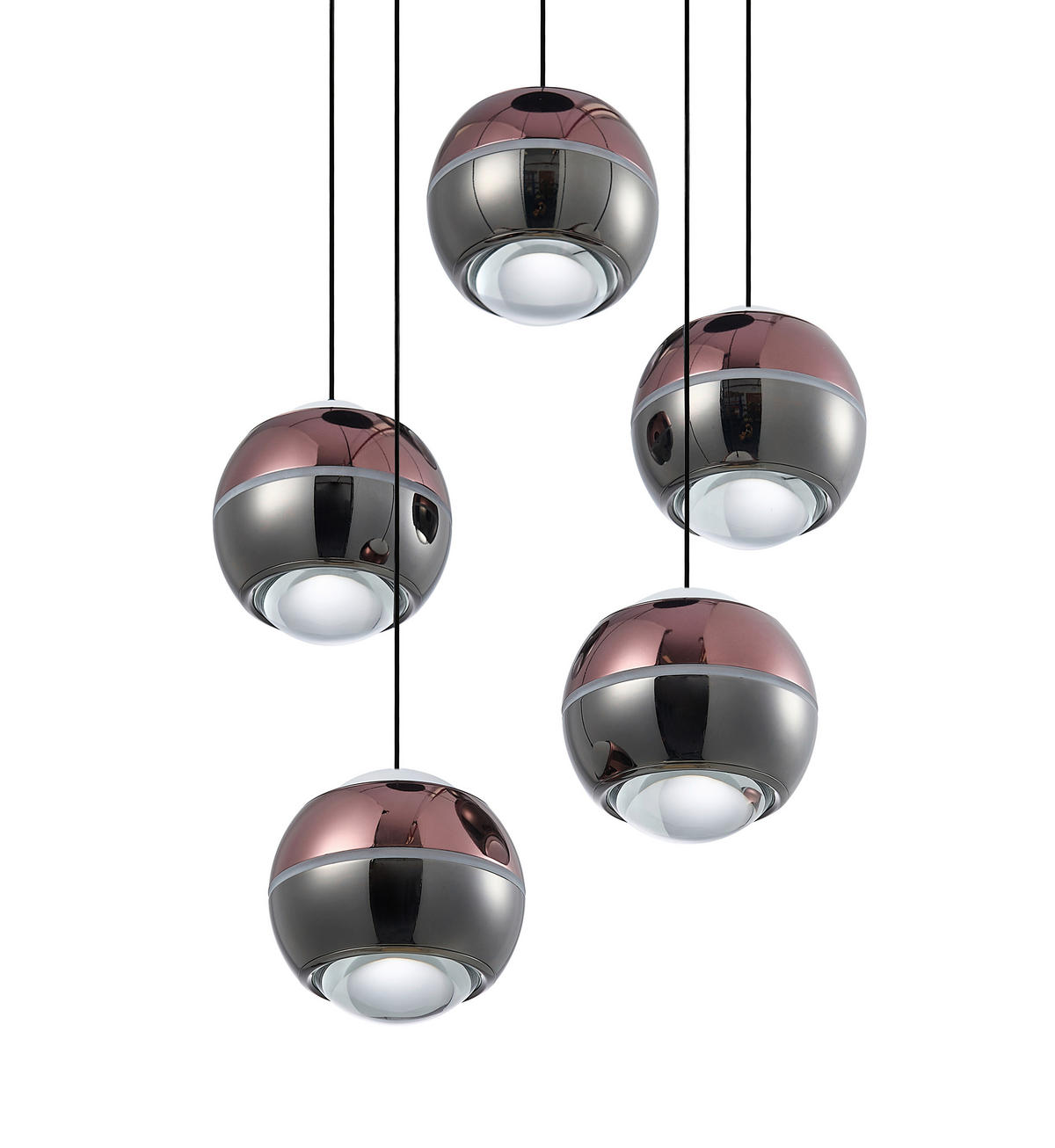 LED-HÄNGELEUCHTE Easy 31/150 cm   - Schwarz/Kupferfarben, Design, Glas/Kunststoff (31/150cm) - Dieter Knoll