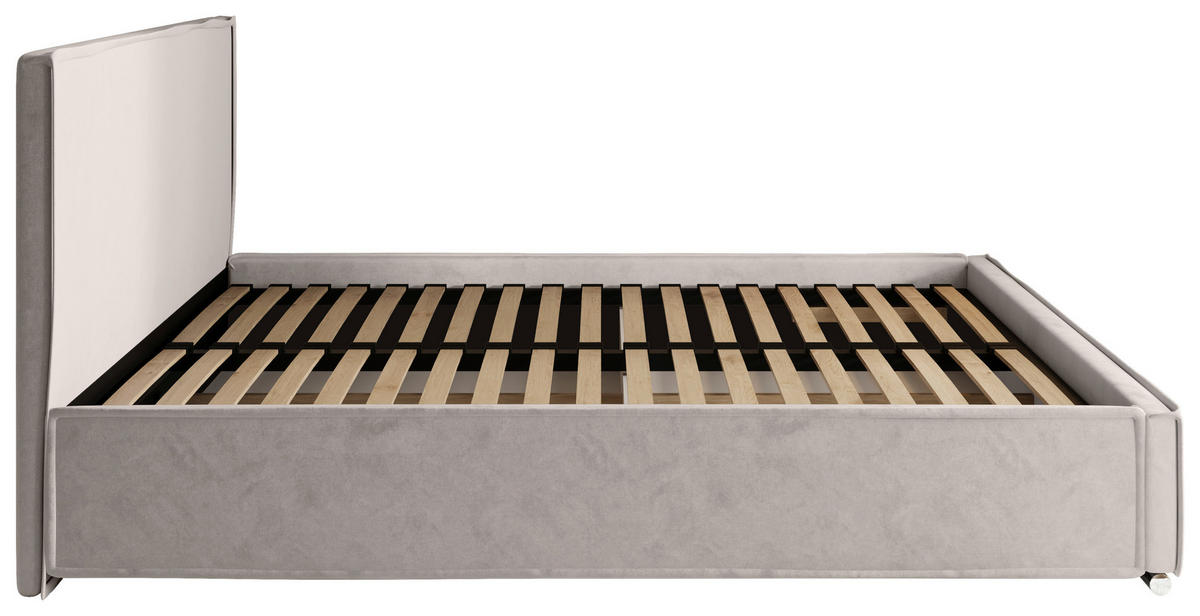 POLSTERBETT 180/200 cm,  in Creme, gepolstertes Kopfteil, Lattenrost, Bettkasten,  - Chromfarben/Creme, MODERN, Holz/Kunststoff (180/200cm) - Chameo