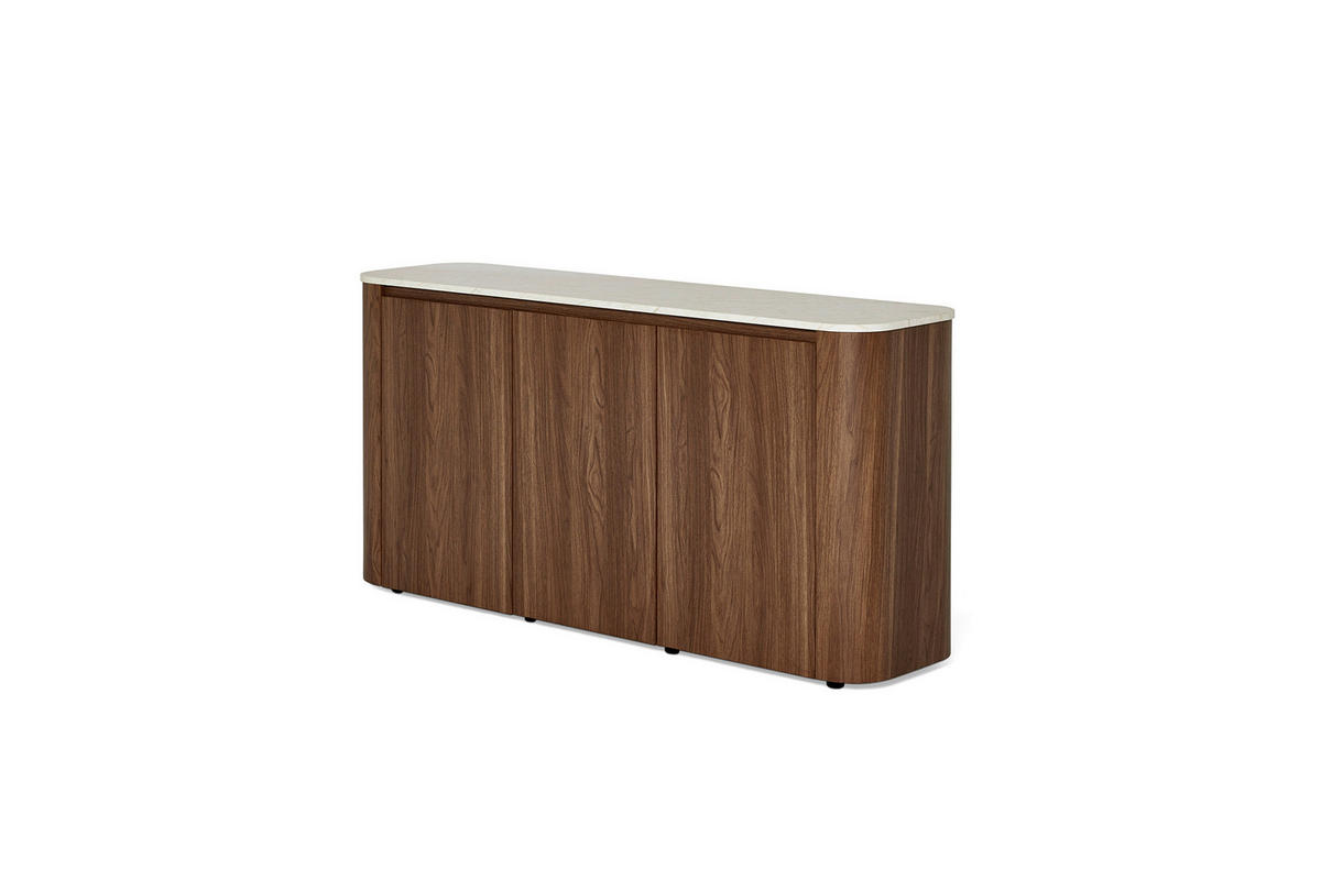 SIDEBOARD  150/74,1/39 cm  - Walnussfarben/Schwarz, KONVENTIONELL, Holzwerkstoff/Kunststoff (150/74,1/39cm) - MID.YOU