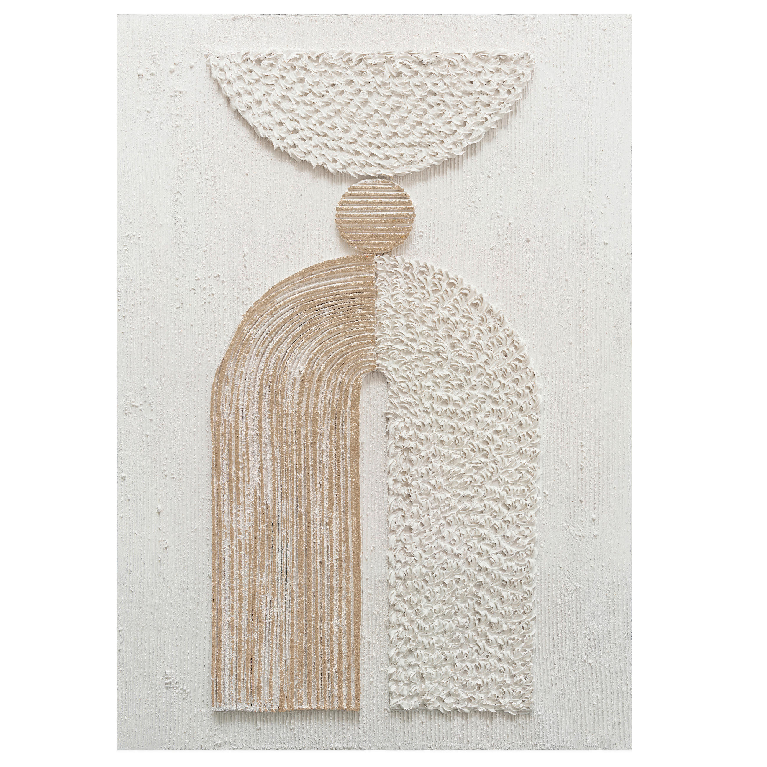 ÖLGEMÄLDE Abstraktes Braun, Weiß 70/100 cm  - Braun/Weiß, Trend, Holz/Kunststoff (70/100cm) - Monee