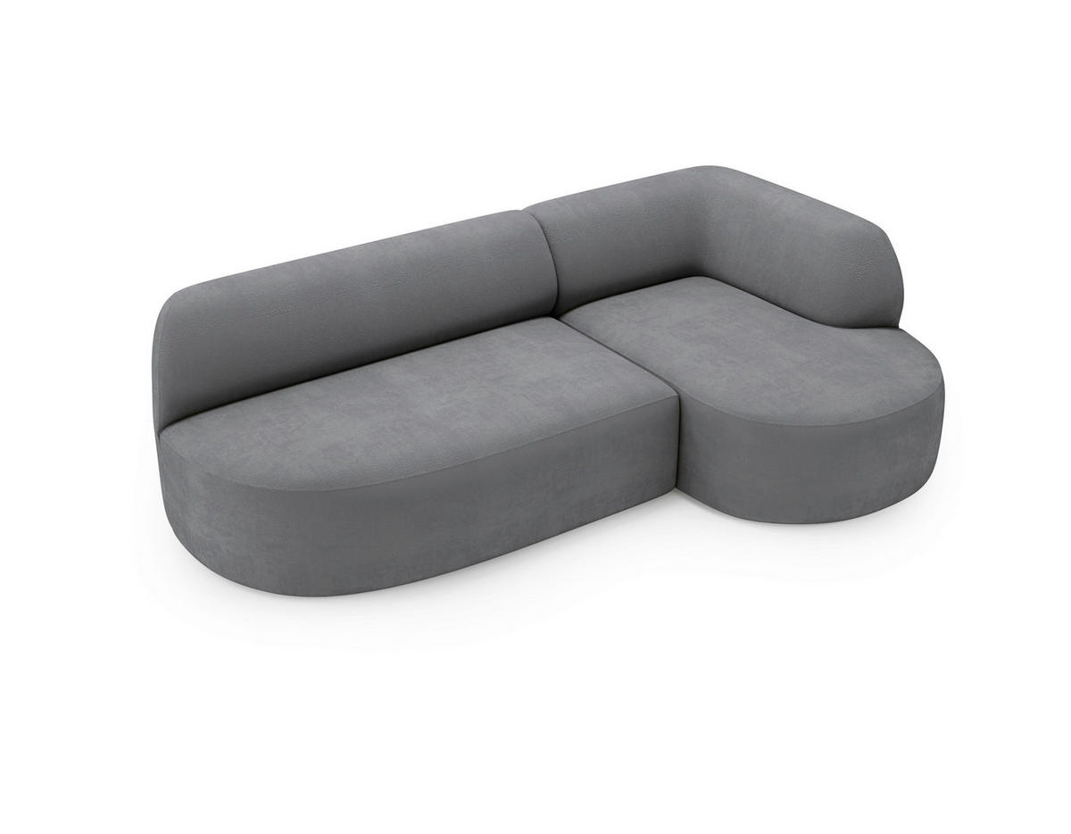 ECKSOFA Chenille Dunkelgrau  - Dunkelgrau/Schwarz, Design, Kunststoff/Textil (218/156cm) - Livetastic
