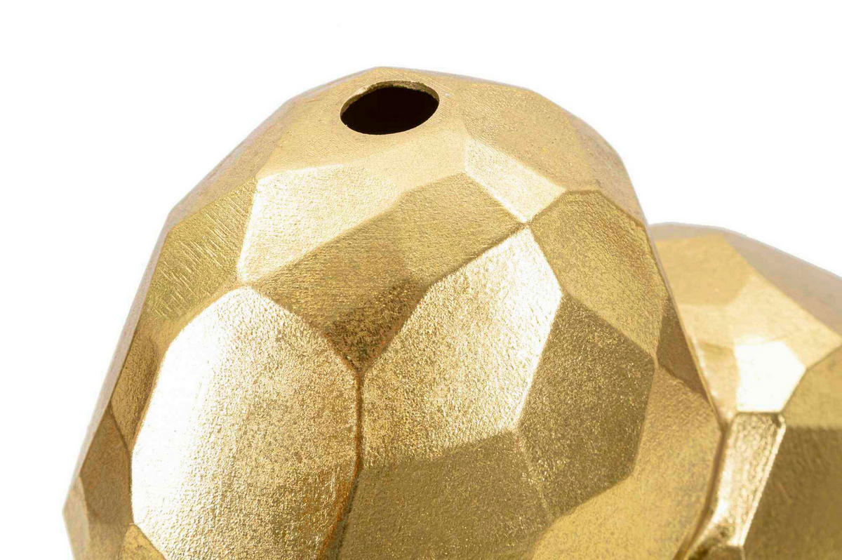 Vase Heart Gold  - Goldfarben, Basics, Kunststoff (19/18/9cm)