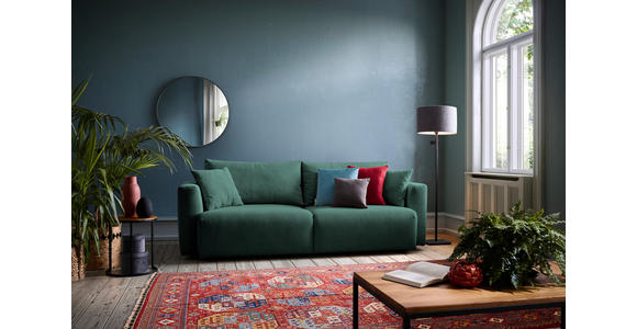 SCHLAFSOFA in Cord Dunkelgrün - Dunkelgrün/Schwarz, Design, Kunststoff/Textil (250/92/105cm) - Carryhome