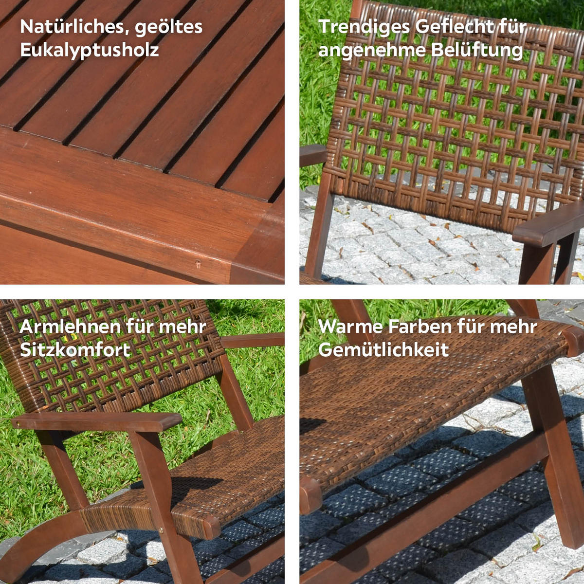 BALKONSET  - Dunkelbraun, Basics, Holz (40/40/35cm) - Gardenson
