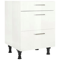 KOCHFELDUMBAUSCHRANK  in Weiß Hochglanz  - Edelstahlfarben/Weiß Hochglanz, MODERN, Holzwerkstoff/Metall (60/87/56cm) - Nobilia