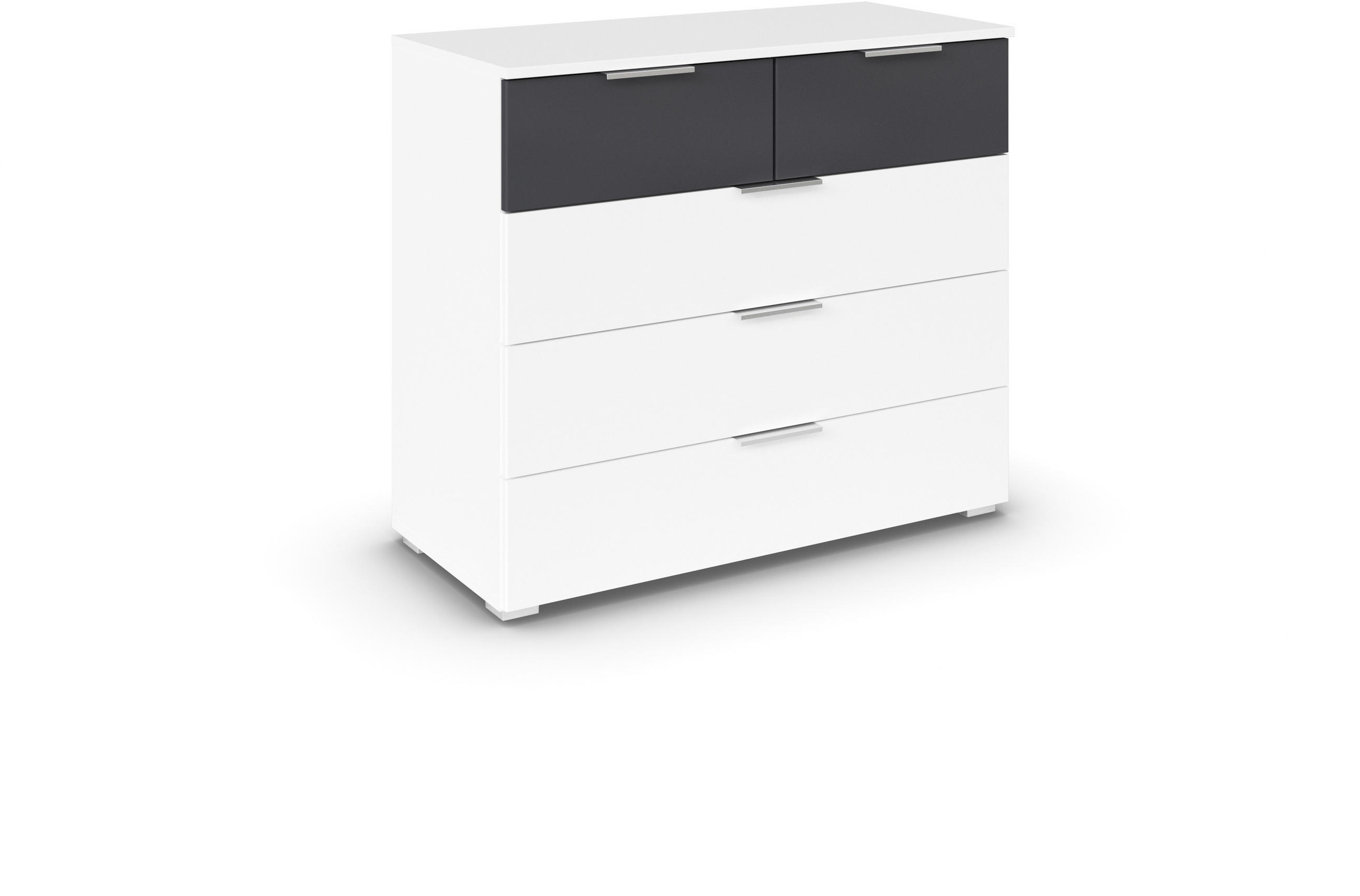 KOMMODE 93/81/42 cm  in Weiss, Dunkelgrau  - Weiss/Dunkelgrau, Modern, Holzwerkstoff/Metall (93/81/42cm) - Boxxx