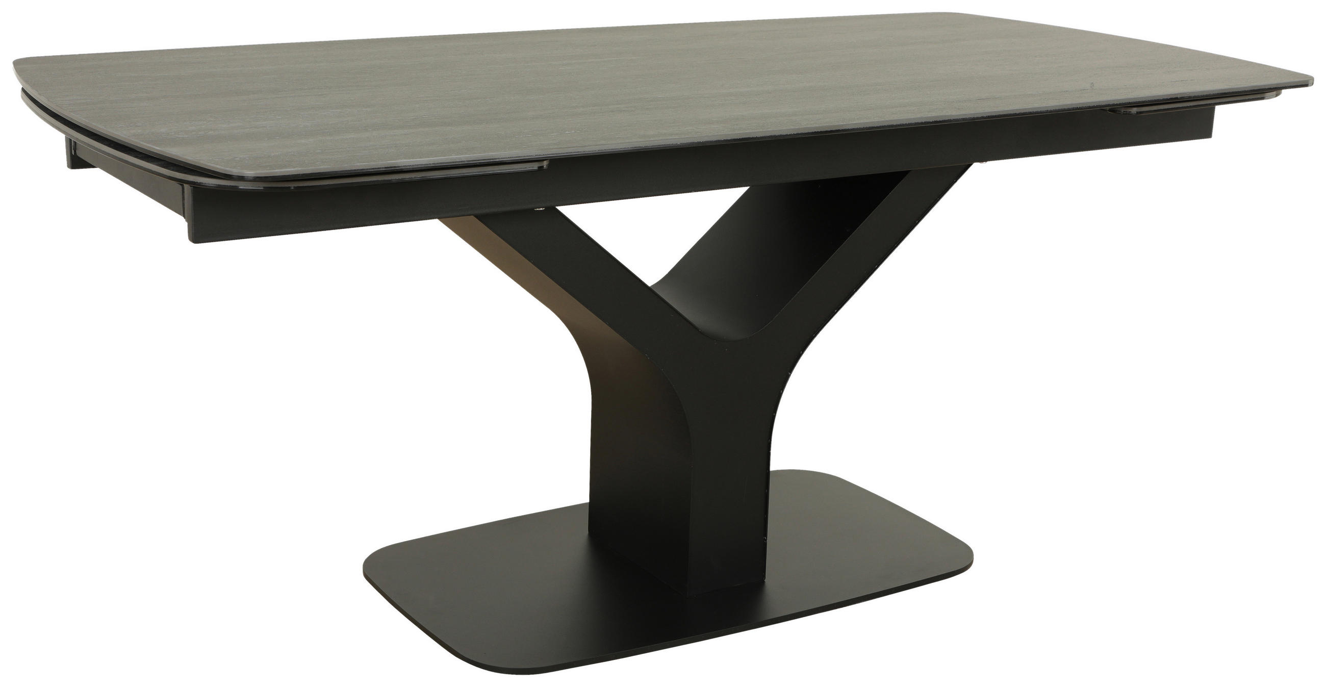 JEDILNA MIZA, črna  - črna, Design, kovina/steklo (180-260/90/76cm) - Novel