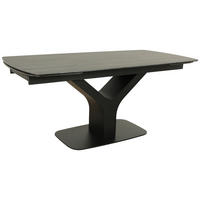 JEDILNA MIZA, črna  - črna, Design, kovina/steklo (180-260/90/76cm) - Novel