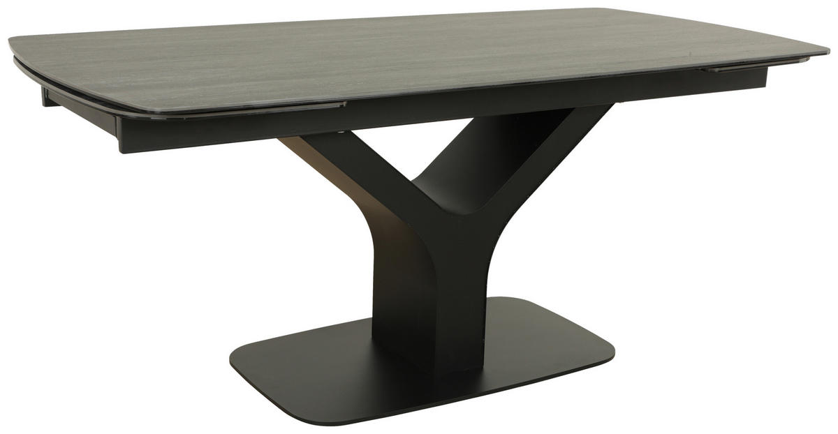 JEDILNA MIZA, črna  - črna, Design, kovina/steklo (180-260/90/76cm) - Novel