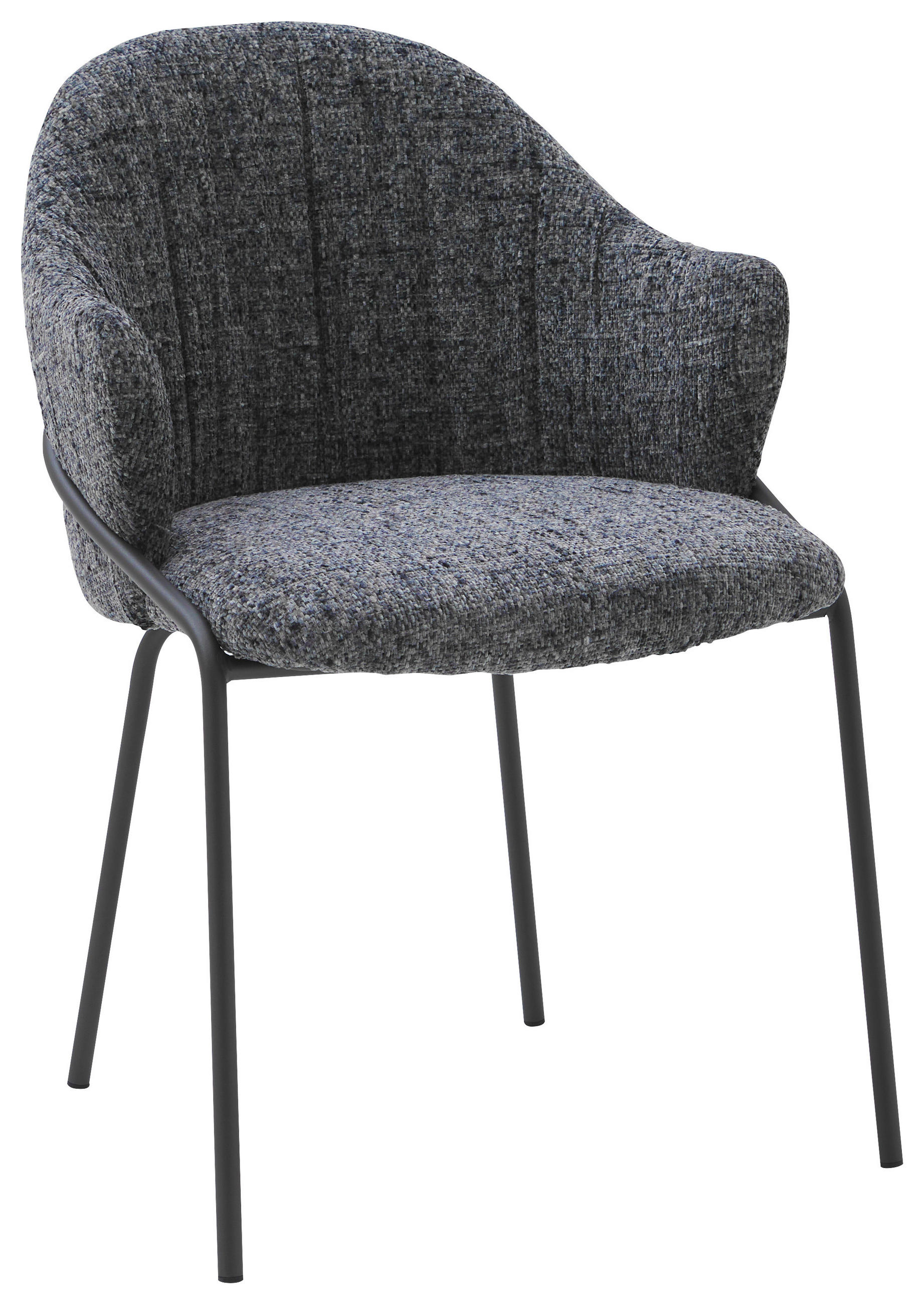 ARMLEHNSTUHL  in beflockt  - Blau/Anthrazit, Design, Textil (55/84/55cm) - Emilio Belluti