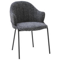 ARMLEHNSTUHL  in beflockt  - Blau/Anthrazit, Design, Textil (55/84/55cm) - Emilio Belluti