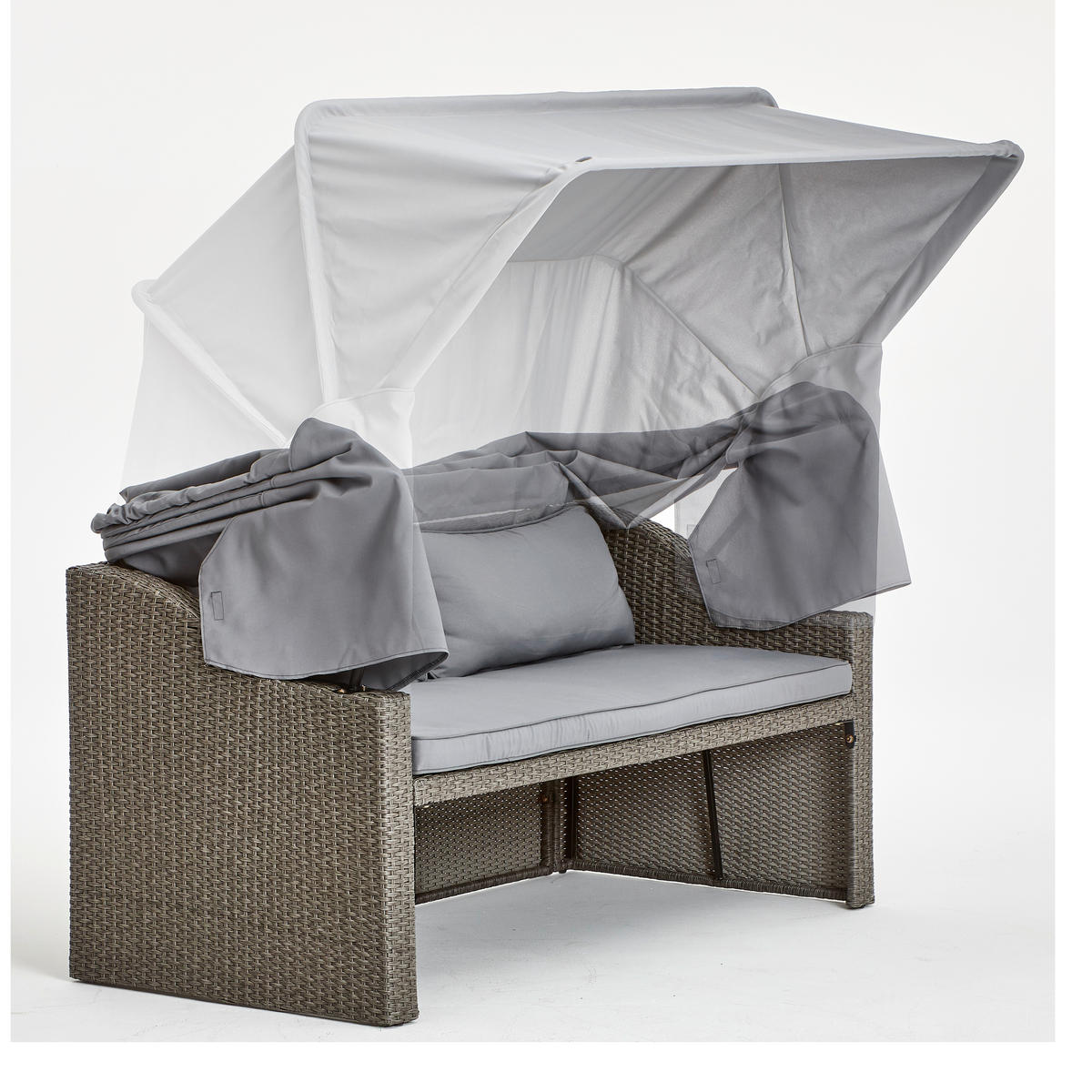 GARTENMUSCHEL 146/74/144 cm  - Grau, MODERN, Kunststoff/Textil (146/74/144cm) - Ambia Garden