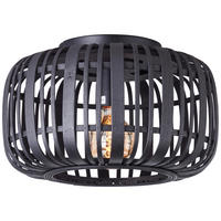 DECKENLEUCHTE Woodrow 32/22 cm   - Schwarz, Natur, Holz/Metall (32/22cm) - Brilliant