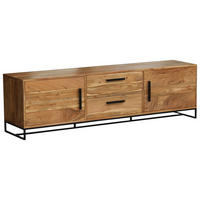 LOWBOARD  in 175/50/40 cm  - Schwarz/Akaziefarben, Design, Holz/Metall (175/50/40cm) - home24