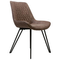 STUHL  in Eisen Metall, Textil  - Taupe/Schwarz, Design, Textil/Metall (55/87/62cm) - Valdera