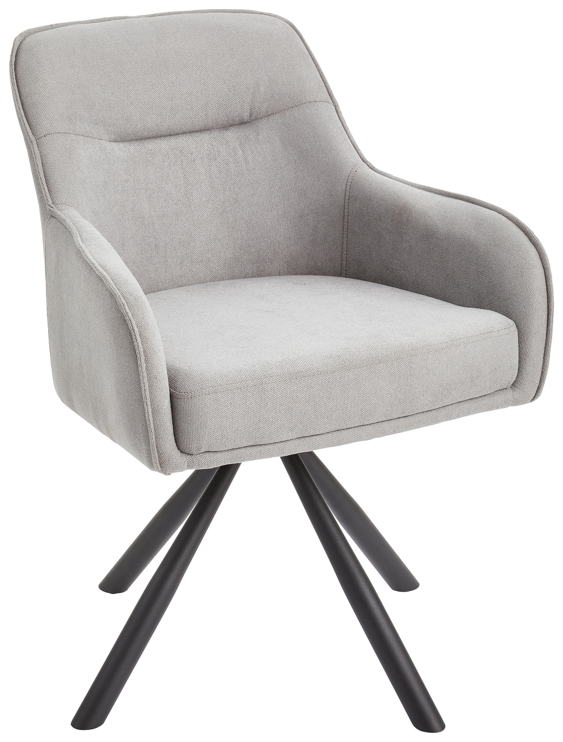 Thumbnail - Livetastic Armlehnstuhl, Schwarz, Hellgrau, Metall, Textil, Füllung: Schaumstoff, Taschenfederkern, Drehkreuz, 61x85x61 ...