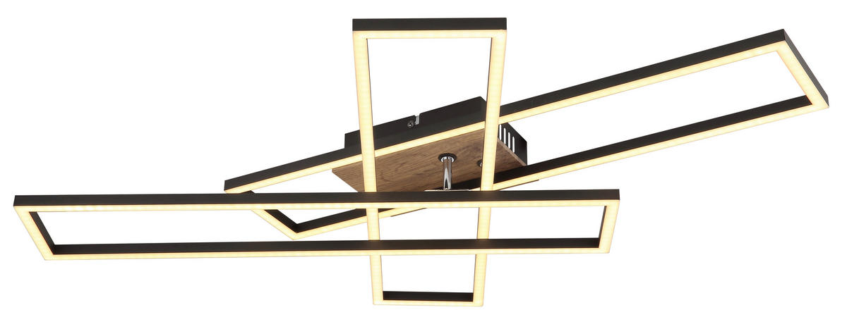 LED-DECKENLEUCHTE    80/60/10 cm  - Chromfarben/Weiss, Design, Holzwerkstoff/Kunststoff (80/60/10cm) - Globo