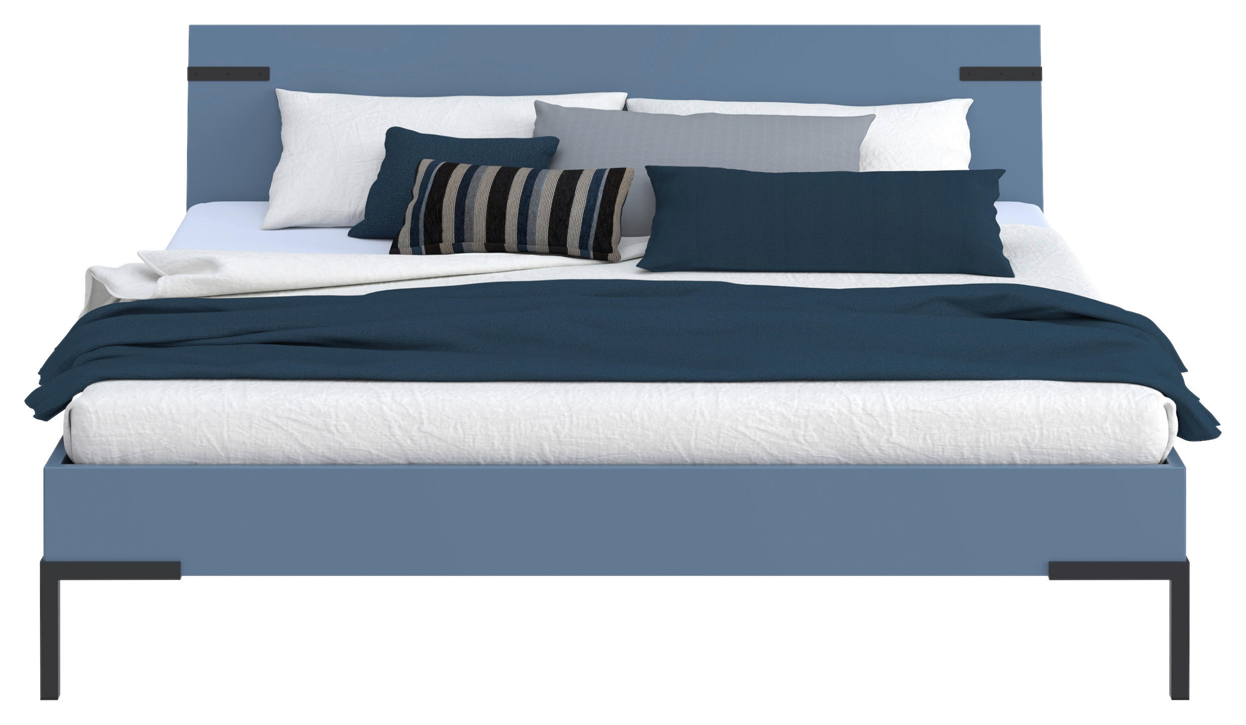 BETT 180/200 cm  in Blau  - Blau/Schwarz, Design, Holzwerkstoff/Metall (180/200cm) - Xora