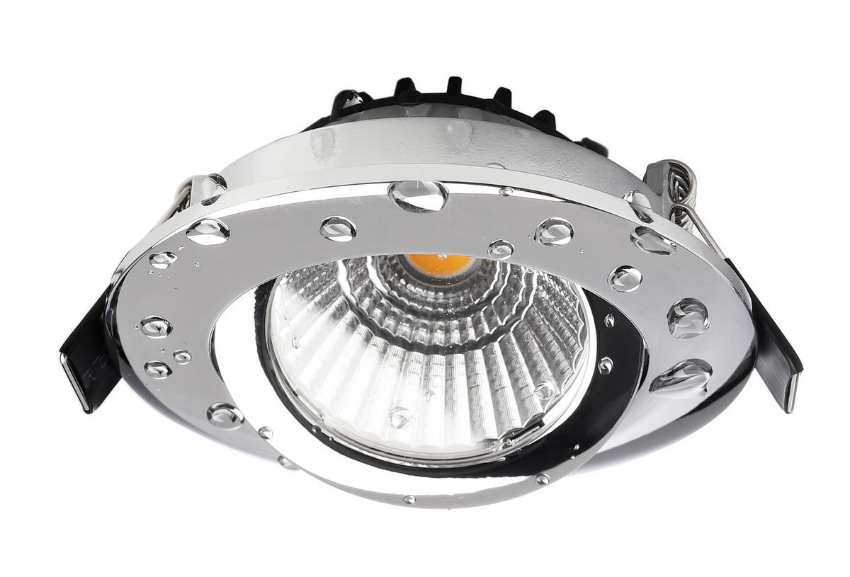 LED-EINBAUSPOT Dione 8,2/8,2/4,1 cm   - Chromfarben, KONVENTIONELL, Metall (8,2/8,2/4,1cm)