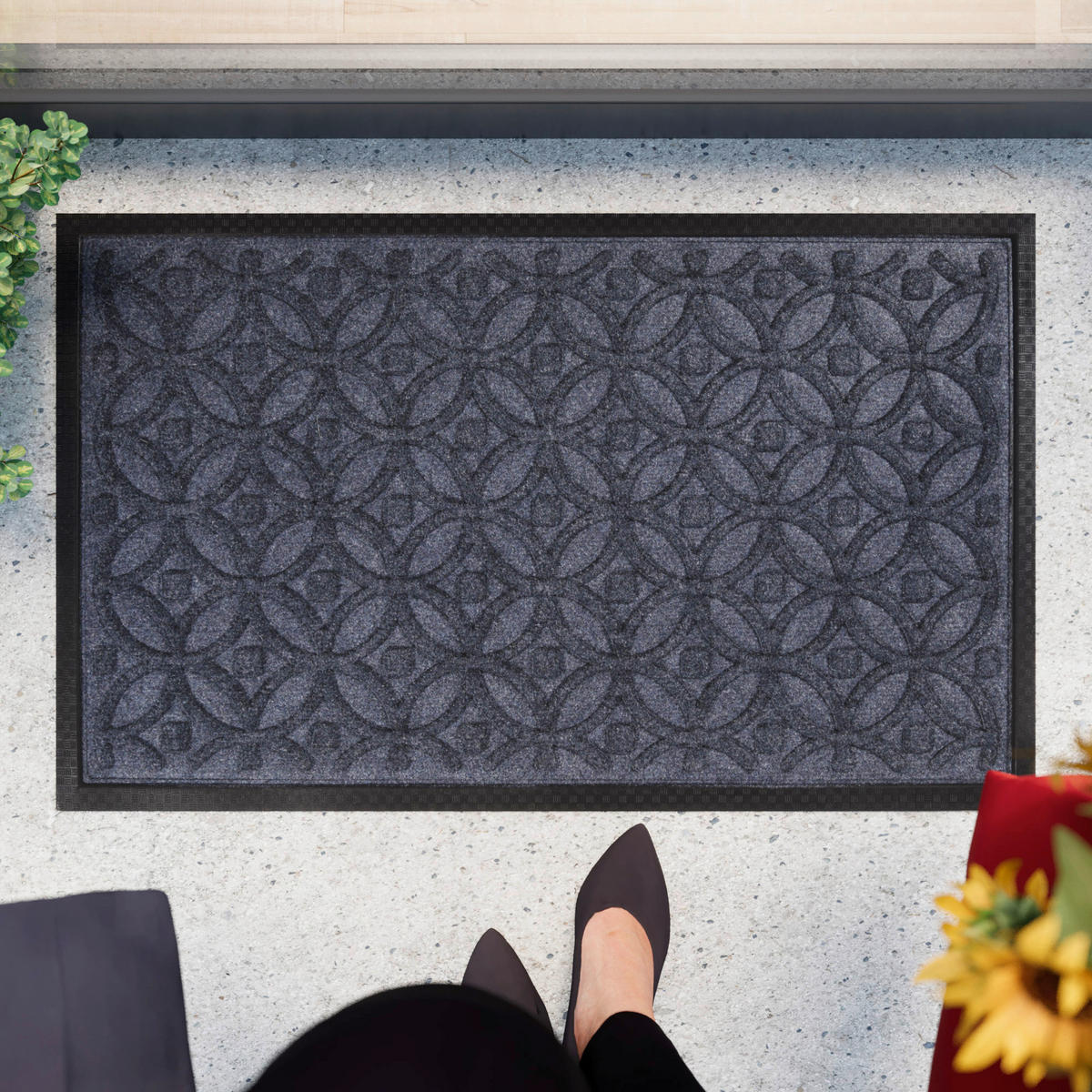 FUßMATTE 45/75 cm Midnight Mosaic  - Graublau, KONVENTIONELL, Kunststoff/Textil (45/75cm) - WECON HOME