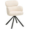ARMLEHNSTUHL  Sitzfläche 360° drehbar Webstoff  - Beige/Schwarz, MODERN, Textil/Metall (60/84/64cm) - MID.YOU