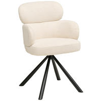 ARMLEHNSTUHL  Sitzfläche 360° drehbar Webstoff  - Beige/Schwarz, MODERN, Textil/Metall (60/84/64cm) - MID.YOU