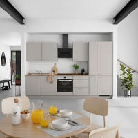 KÜCHENLEERBLOCK Touch 330 cm  in Grau, Eiche dunkel  - Eiche dunkel/Edelstahlfarben, MODERN, Holzwerkstoff/Metall (330cm) - Nobilia