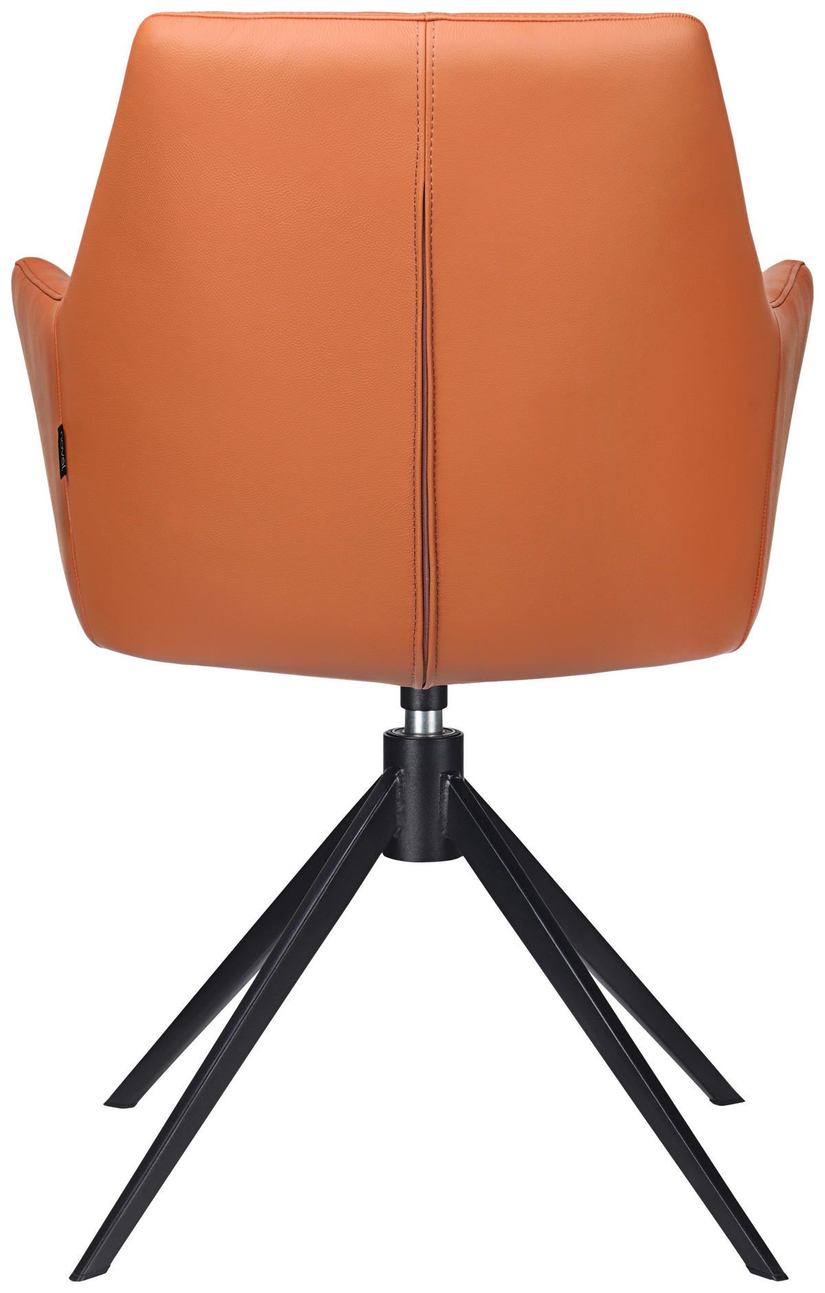 ARMLEHNSTUHL  in Eisen Echtleder pigmentiert  - Cognac/Schwarz, KONVENTIONELL, Leder/Metall (59,5/87,5/63cm) - Novel
