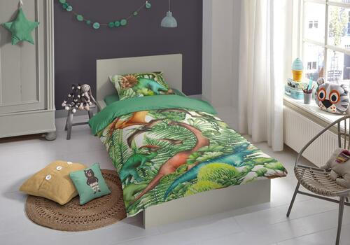 KINDERBETTWÄSCHE Renforcé 135/200 cm  - Grün, Textil (135/200cm)