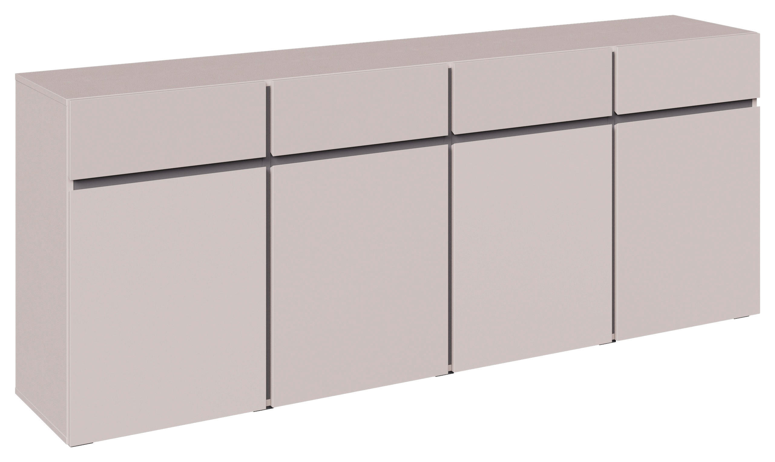 SIDEBOARD  200/79,6/39,8 cm 4 Schublade(n)  - Kaschmir/Schwarz, Design, Holzwerkstoff/Kunststoff (200/79,6/39,8cm) - Xora