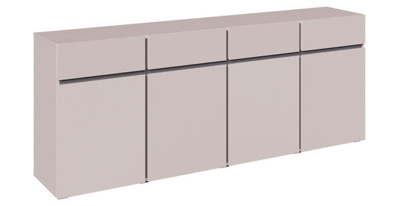 SIDEBOARD  200/79,6/39,8 cm 4 Schublade(n)  - Kaschmir/Schwarz, Design, Holzwerkstoff/Kunststoff (200/79,6/39,8cm) - Xora