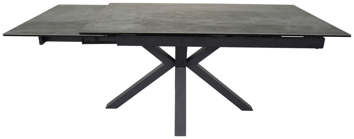ESSTISCH in Metall, Glas, Keramik 160/90/76 cm  - Schwarz/Grau, MODERN, Glas/Keramik (160/90/76cm) - Livetastic