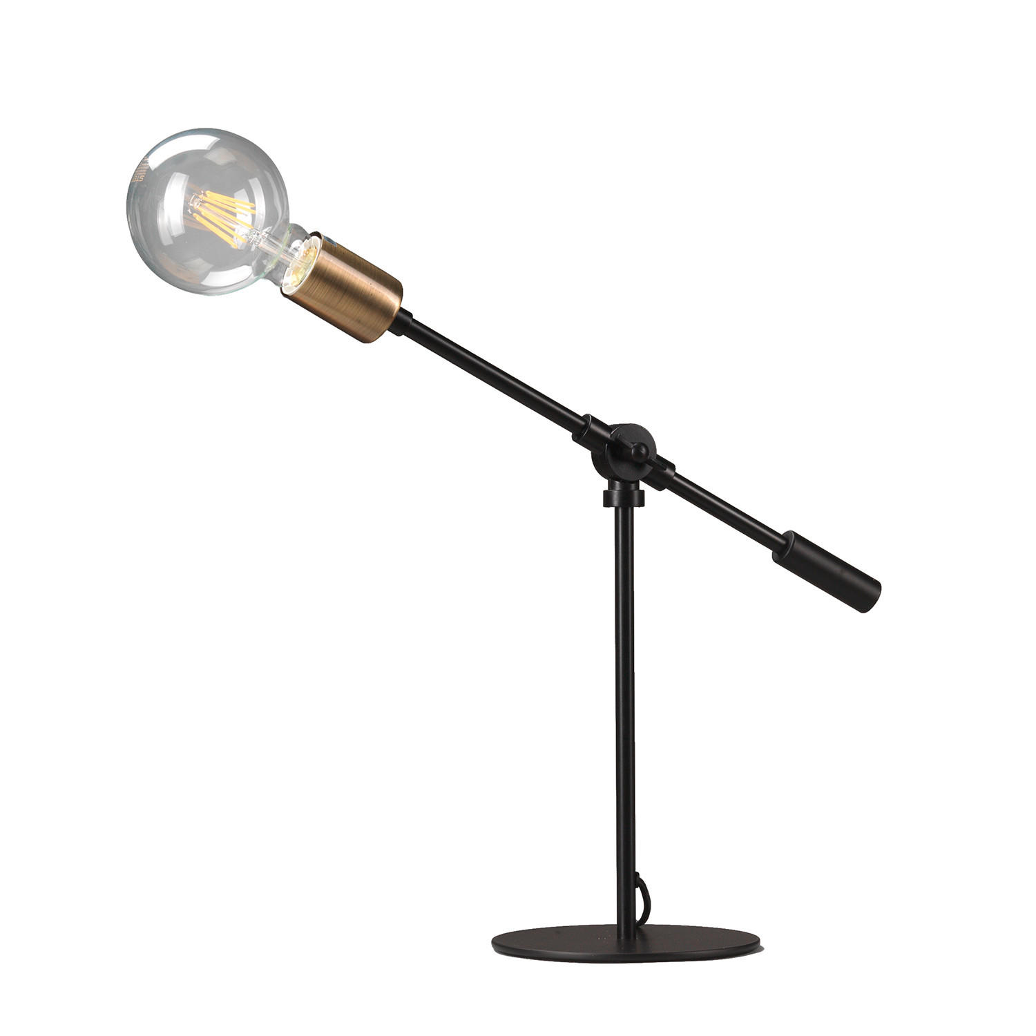 TISCHLEUCHTE 55/15/45 cm   - Goldfarben/Schwarz, Design, Metall (55/15/45cm)