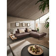 ECKSOFA in Echtleder Dunkelbraun  304/201 cm  - Dunkelbraun/Schwarz, Design, Leder/Metall (304/201cm) - Emilio Belluti
