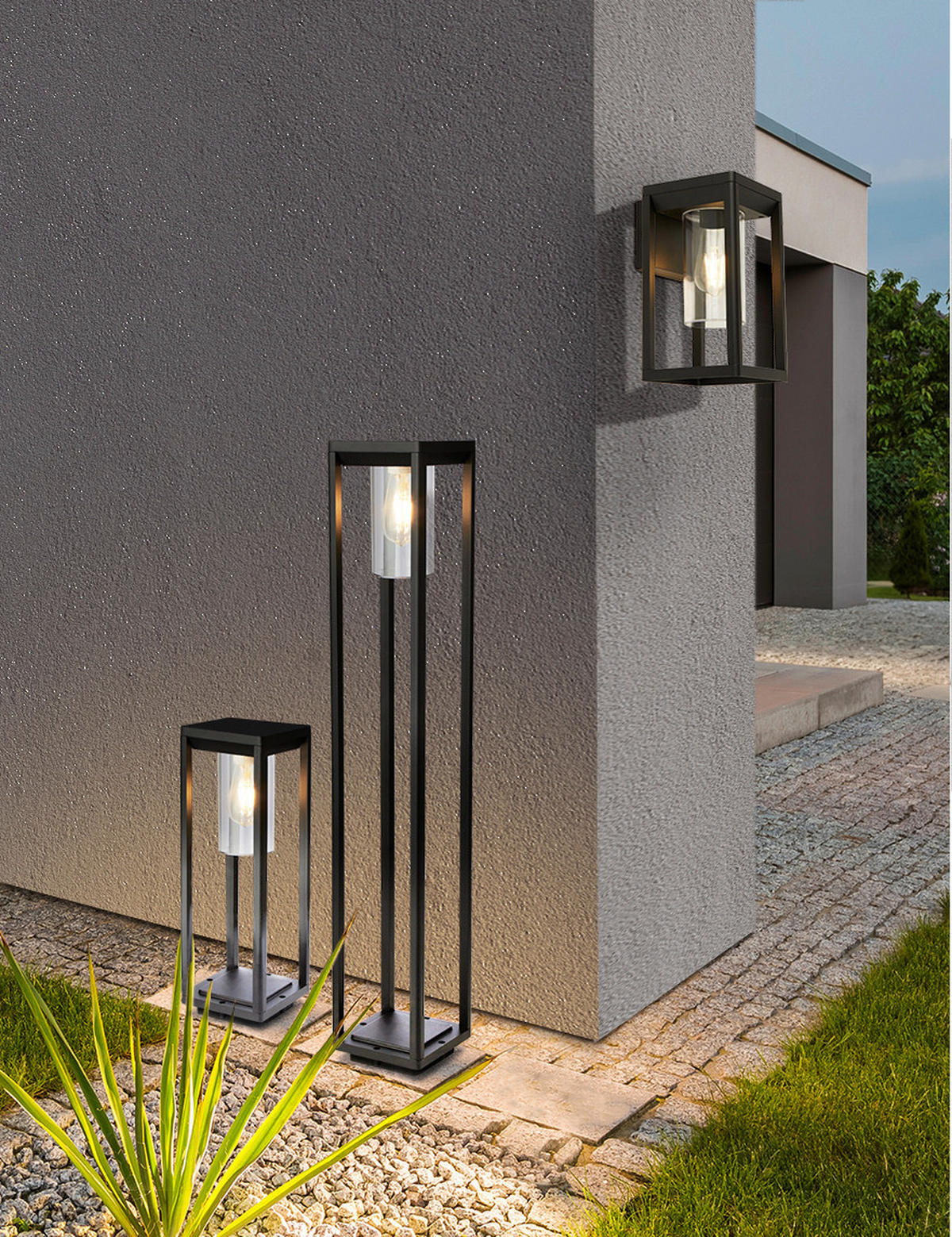 VÄGGLAMPA UTOMHUS - svart, Basics, metall/plast (15/27cm)