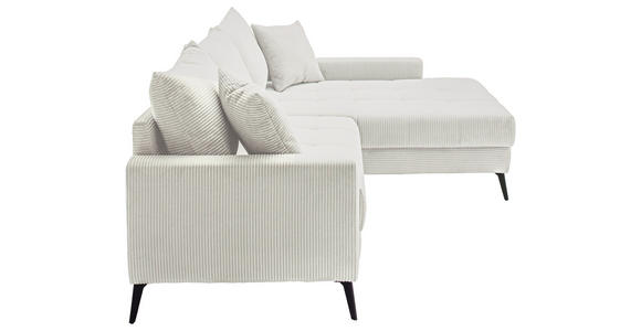 ECKSOFA  in Cord Naturfarben  280/173 cm  - Schwarz/Naturfarben, KONVENTIONELL, Textil/Metall (280/173cm) - Hom`in