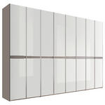 DREHTÜRENSCHRANK  in Grau, Weiß  - Chromfarben/Weiß, MODERN, Glas/Holzwerkstoff (330/230/63cm) - Dieter Knoll
