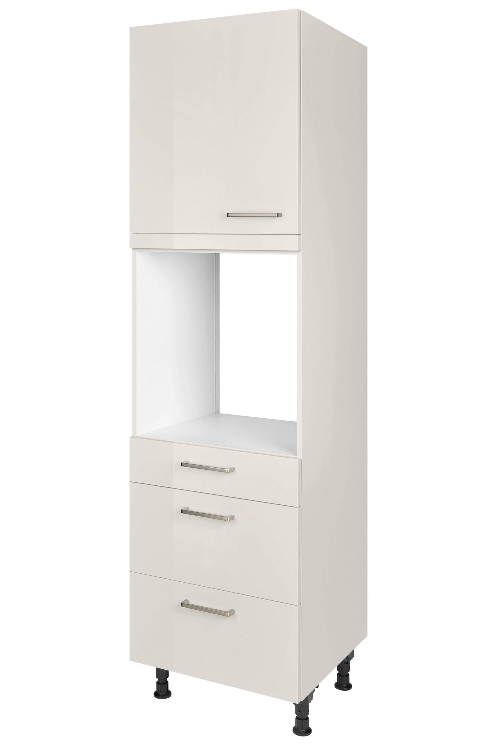 GERÄTEUMBAUSCHRANK 60/216,6/58 cm  in Hellgrau  - Edelstahlfarben/Hellgrau, MODERN, Holzwerkstoff/Metall (60/216,6/58cm) - Nobilia