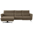 ECKSOFA in Echtleder Hellbraun  169/298 cm  - Hellbraun/Schwarz, Design, Leder/Metall (169/298cm) - Dieter Knoll