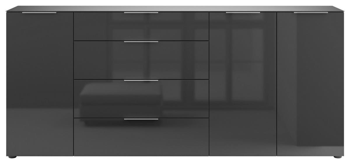 SIDEBOARD Style  in 225/98,7/40 cm  - Chromfarben/Anthrazit, Basics, Glas/Holzwerkstoff (225/98,7/40cm)
