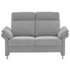 2-SITZER-SOFA in Flachgewebe Hellgrau  - Hellgrau/Alufarben, Modern, Textil/Metall (156/103/89cm) - Pure Home Comfort
