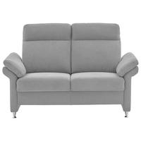 2-SITZER-SOFA Flachgewebe Hellgrau  - Hellgrau/Alufarben, MODERN, Textil/Metall (156/103/89cm) - Pure Home Comfort
