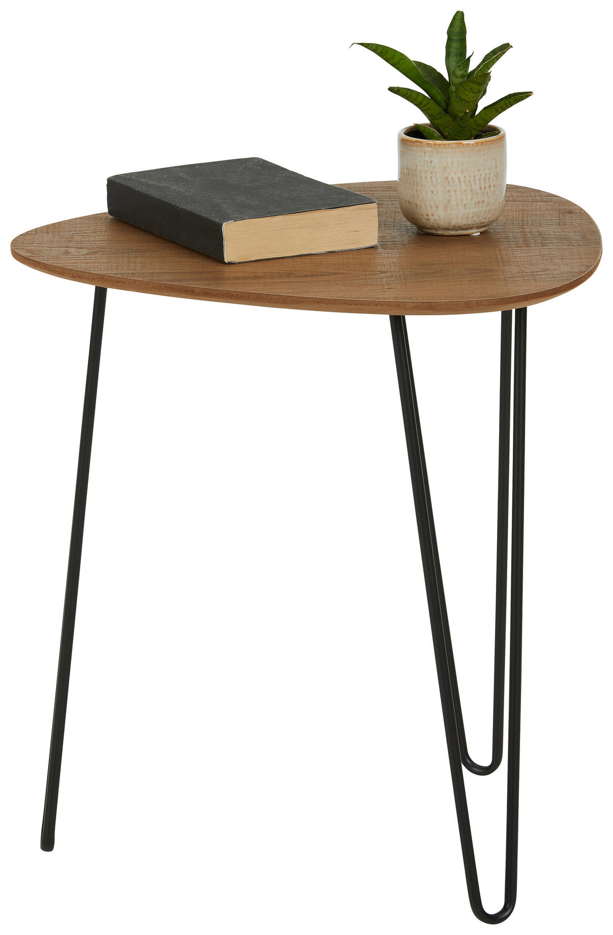 POMOĆNI STOČIĆ   - boja hrasta/crna, Moderno, metal/pločasti materijal (40/40/43cm) - Zandiara
