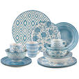 KOMBISERVICE 30-teilig  - Blau/Weiß, LIFESTYLE, Keramik - Novel