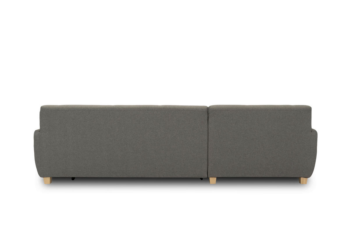 ECKSCHLAFSOFA NIKA Silberfarben Webstoff  - Silberfarben, Basics, Holz/Textil (277/156cm) - MID.YOU